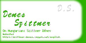 denes szittner business card